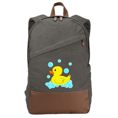 Cute Yellow Duck Duckie Bath Toys Rubber Ducky Cotton Canvas Backpack