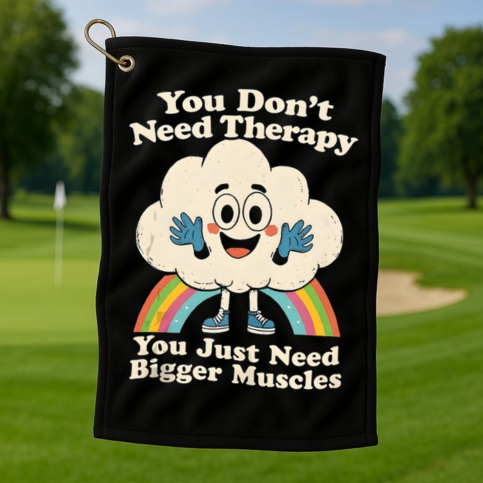 Cloud You Don't Need Therapy You Just Need Bigger Muscles  Golf Towel