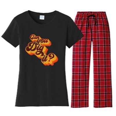 Can You Dig It Vintage Retro 70s Women's Flannel Pajama Set