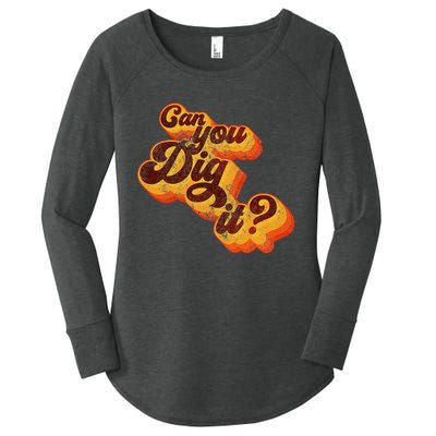 Can You Dig It Vintage Retro 70s Women's Perfect Tri Tunic Long Sleeve Shirt