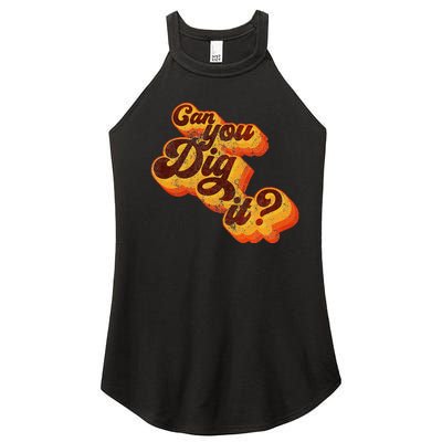 Can You Dig It Vintage Retro 70s Women’s Perfect Tri Rocker Tank