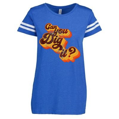 Can You Dig It Vintage Retro 70s Enza Ladies Jersey Football T-Shirt