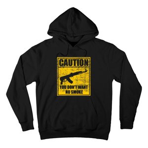 Caution You DonT Want No Smoke Mini Draco Ak47 Rifle Gun Hoodie