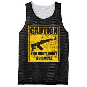 Caution You DonT Want No Smoke Mini Draco Ak47 Rifle Gun Mesh Reversible Basketball Jersey Tank