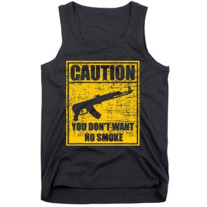 Caution You DonT Want No Smoke Mini Draco Ak47 Rifle Gun Tank Top