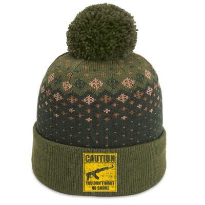 Caution You DonT Want No Smoke Mini Draco Ak47 Rifle Gun The Baniff Cuffed Pom Beanie