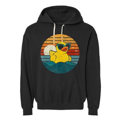 Cute Yellow Duck Bath Toy Rubber Duckling Ducky Duck Lover Garment-Dyed Fleece Hoodie