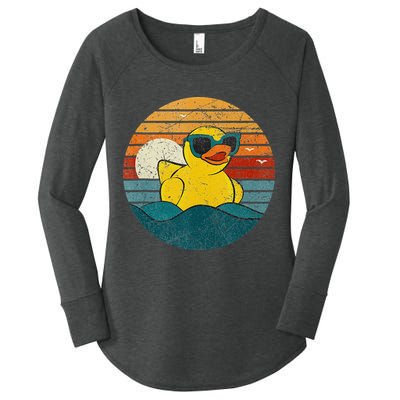 Cute Yellow Duck Bath Toy Rubber Duckling Ducky Duck Lover Women's Perfect Tri Tunic Long Sleeve Shirt