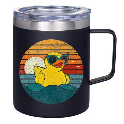 Cute Yellow Duck Bath Toy Rubber Duckling Ducky Duck Lover 12oz Stainless Steel Coffee Mug