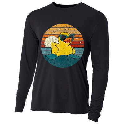 Cute Yellow Duck Bath Toy Rubber Duckling Ducky Duck Lover Cooling Performance Long Sleeve Crew