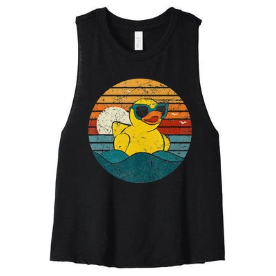 Cute Yellow Duck Bath Toy Rubber Duckling Ducky Duck Lover Women's Racerback Cropped Tank