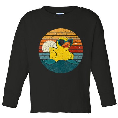 Cute Yellow Duck Bath Toy Rubber Duckling Ducky Duck Lover Toddler Long Sleeve Shirt