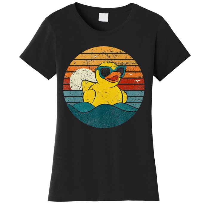 Cute Yellow Duck Bath Toy Rubber Duckling Ducky Duck Lover Women's T-Shirt