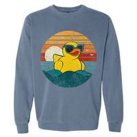 Cute Yellow Duck Bath Toy Rubber Duckling Ducky Duck Lover Garment-Dyed Sweatshirt