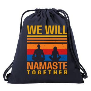 Couple Yoga Design We Will Namaste Together Gift Great Gift Drawstring Bag