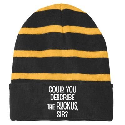 Could You Describe The Ruckus Sir Striped Beanie with Solid Band