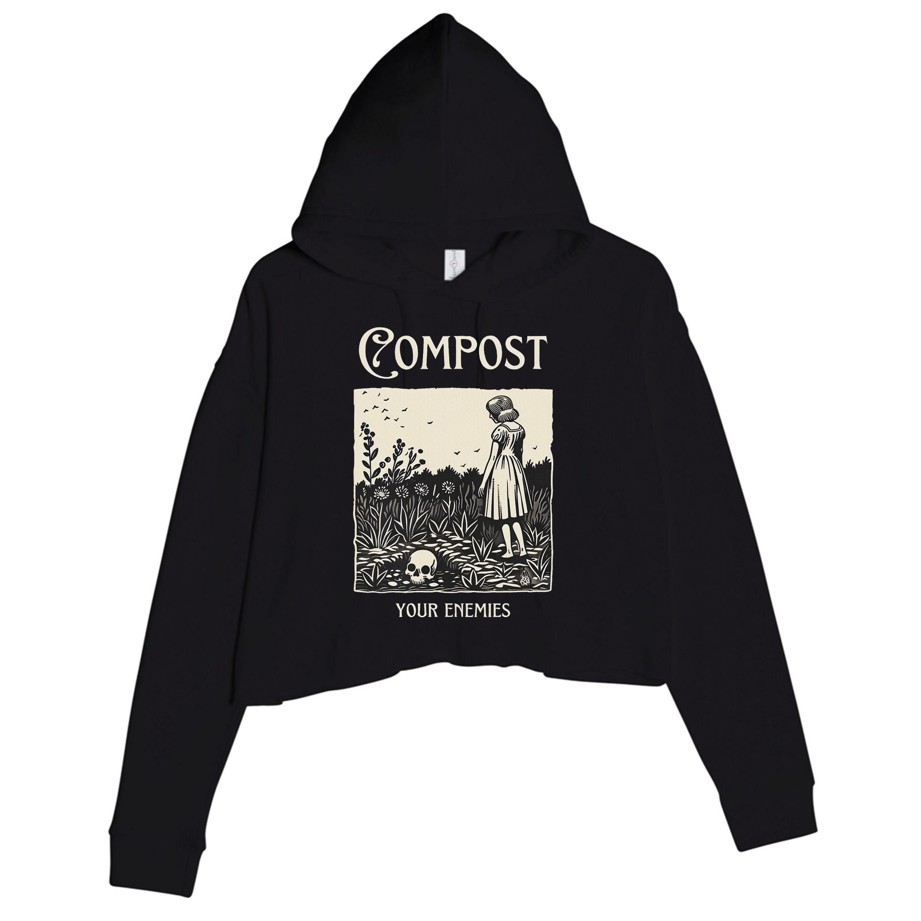 Compost Your Enemies Crop Fleece Hoodie