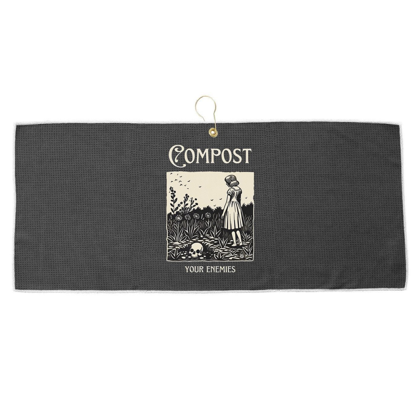 Compost Your Enemies Large Microfiber Waffle Golf Towel