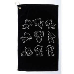 Cute Yoga Elephant Sequence Gift Platinum Collection Golf Towel