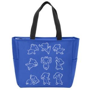 Cute Yoga Elephant Sequence Gift Zip Tote Bag