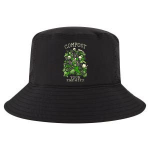 Compost Your Enemies Funny Gardening Goth Skeleton Gardener Cool Comfort Performance Bucket Hat