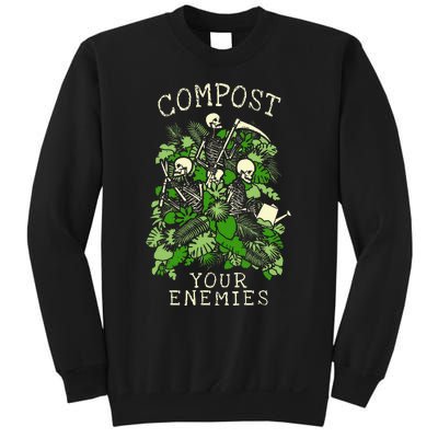 Compost Your Enemies Funny Gardening Goth Skeleton Gardener Sweatshirt