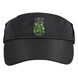 Compost Your Enemies Funny Gardening Goth Skeleton Gardener Adult Drive Performance Visor