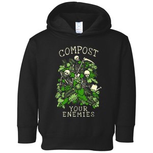 Compost Your Enemies Funny Gardening Goth Skeleton Gardener Toddler Hoodie