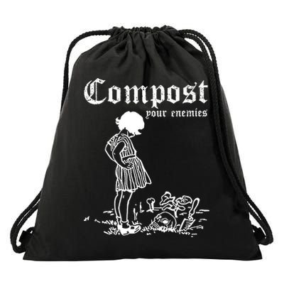 Compost Your Enemies Drawstring Bag