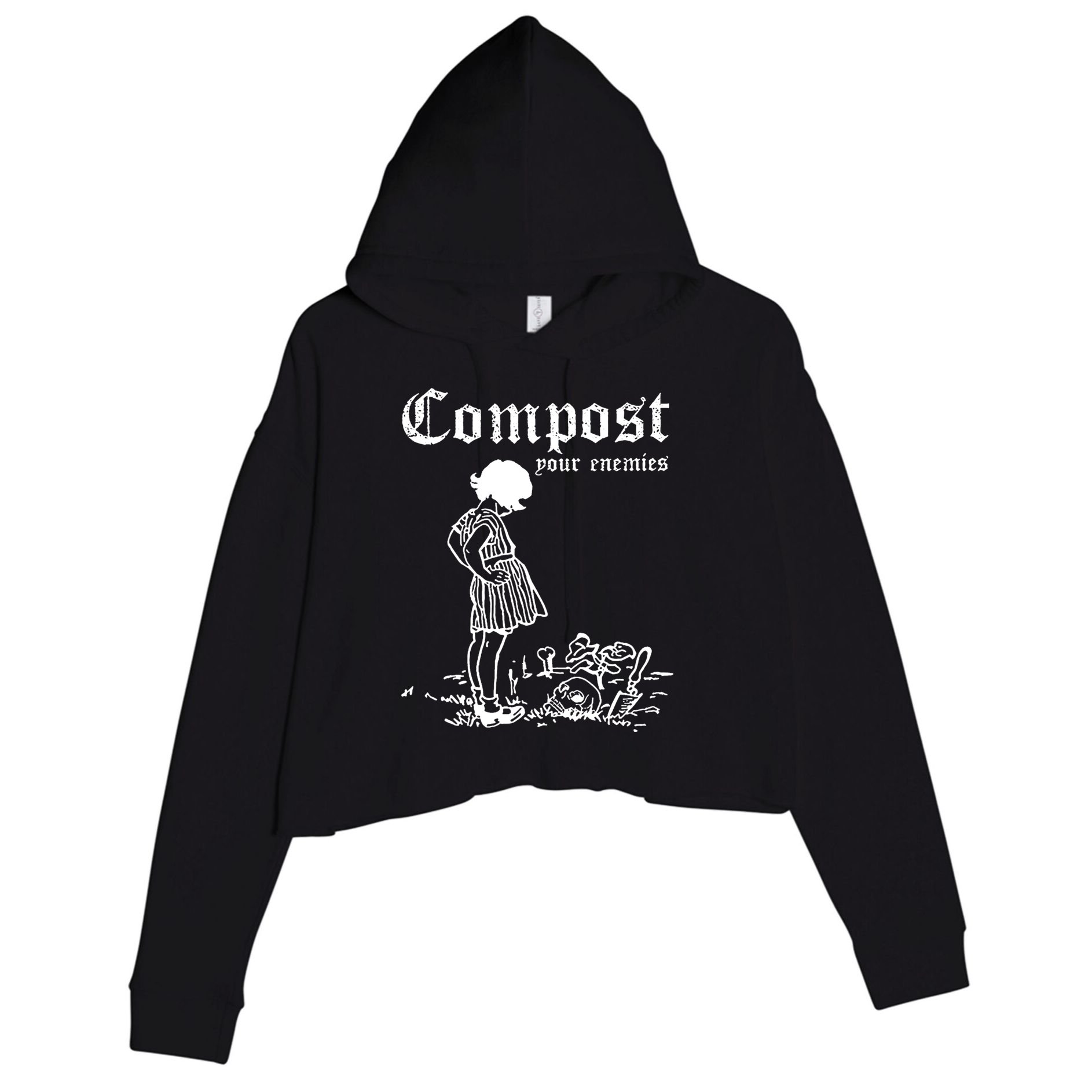 Compost Your Enemies Crop Fleece Hoodie