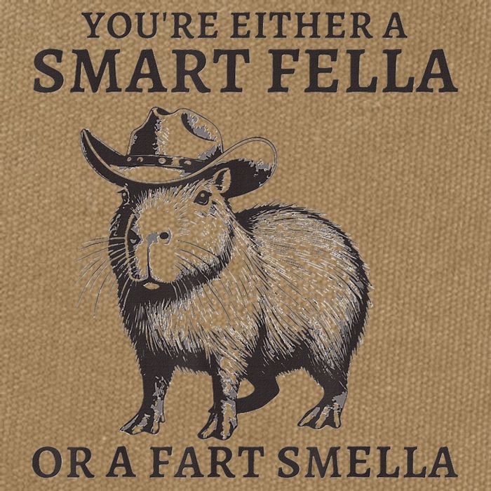 Capybara YouRe Either A Smart Fella Or A Fart Smella Cotton Canvas Backpack