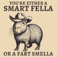 Capybara YouRe Either A Smart Fella Or A Fart Smella Drawstring Bag