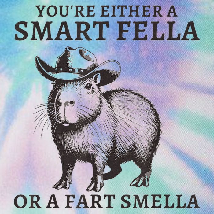 Capybara YouRe Either A Smart Fella Or A Fart Smella Legacy Tie Dye Trucker Hat