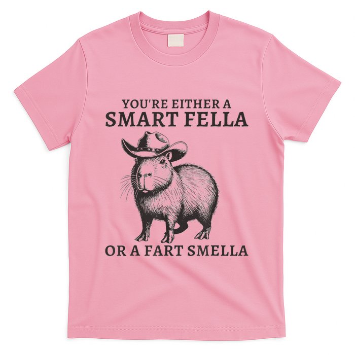 Capybara YouRe Either A Smart Fella Or A Fart Smella T-Shirt
