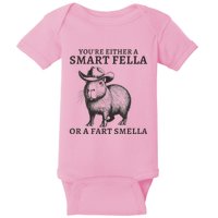 Capybara YouRe Either A Smart Fella Or A Fart Smella Baby Bodysuit