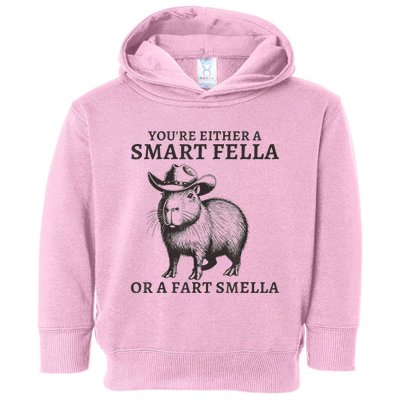 Capybara YouRe Either A Smart Fella Or A Fart Smella Toddler Hoodie