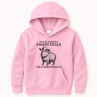 Capybara YouRe Either A Smart Fella Or A Fart Smella Kids Hoodie