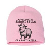 Capybara YouRe Either A Smart Fella Or A Fart Smella Short Acrylic Beanie