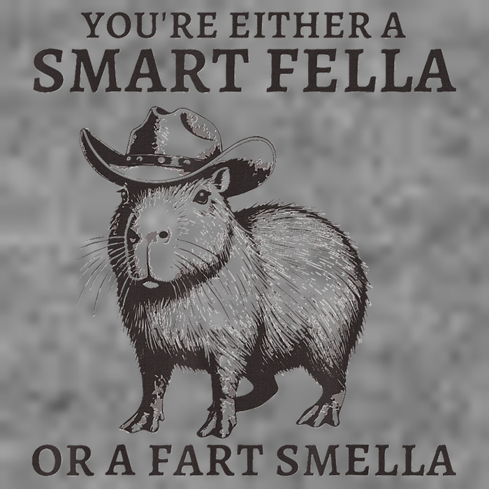 Capybara YouRe Either A Smart Fella Or A Fart Smella 7-Panel Snapback Hat