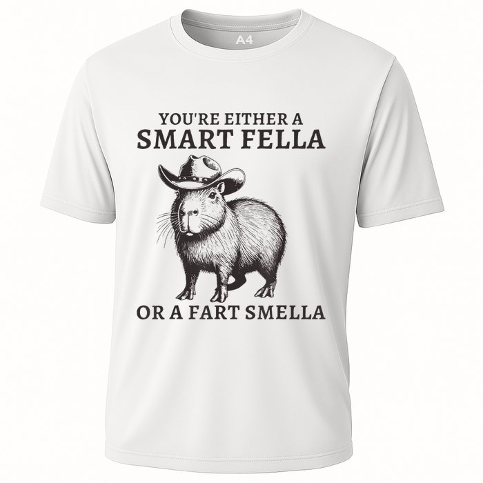 Capybara YouRe Either A Smart Fella Or A Fart Smella Performance Shirt