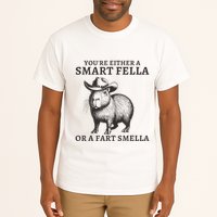 Capybara YouRe Either A Smart Fella Or A Fart Smella Tall T-Shirt