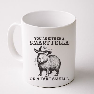 Capybara YouRe Either A Smart Fella Or A Fart Smella Mug