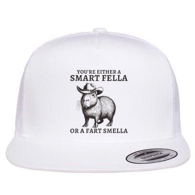Capybara YouRe Either A Smart Fella Or A Fart Smella Flatbill Hat