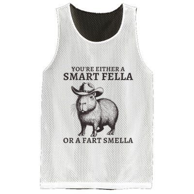 Capybara YouRe Either A Smart Fella Or A Fart Smella Mesh Reversible Basketball Jersey Tank