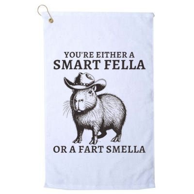 Capybara YouRe Either A Smart Fella Or A Fart Smella Golf Towel