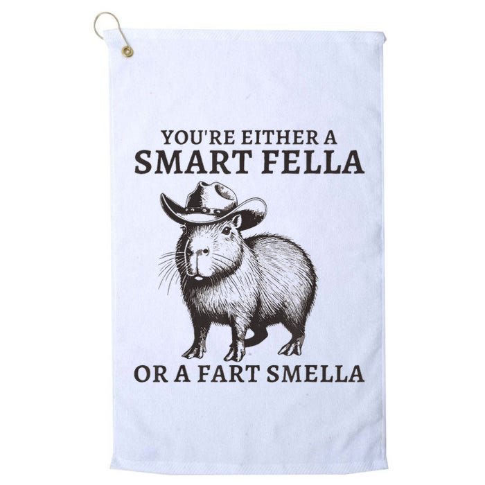 Capybara YouRe Either A Smart Fella Or A Fart Smella Golf Towel