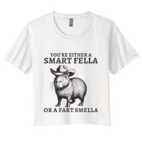 Capybara YouRe Either A Smart Fella Or A Fart Smella Crop Top