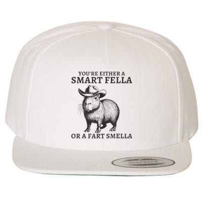 Capybara YouRe Either A Smart Fella Or A Fart Smella Wool Snapback Cap