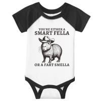 Capybara YouRe Either A Smart Fella Or A Fart Smella Infant Baby Jersey Bodysuit