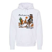 Check Your Ego Amigo Western Vintage Western Cowboy Premium Hoodie